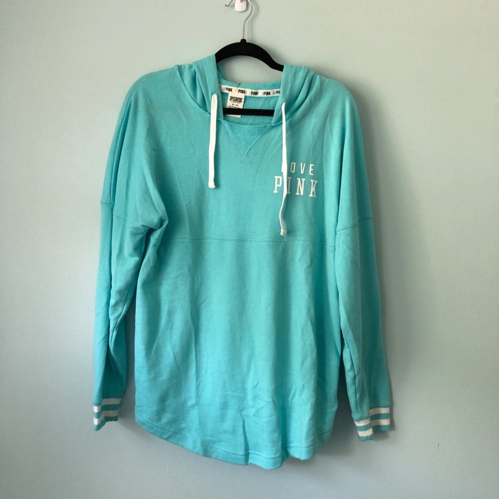 Victoria’s Secret PINK aqua Oversized Hoodie